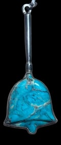 Native American Navajo Sterling and Turquoise Bell Shaped Pendant