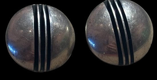 Native American Navajo Sterling Pierced Earrings Signed Y