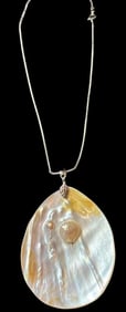 18K Gold Plate Necklace with Shell Pendant
