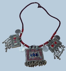 Vintage Tibetan-Afghan Tribal Beaded Necklace