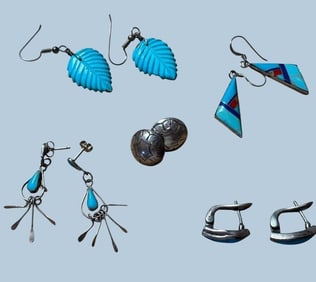 Lot of Five Pair of Native American Earrings