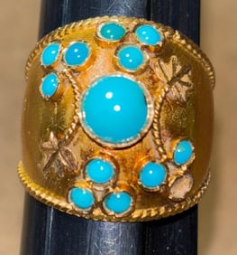 18K Gold and Turquoise Ring
