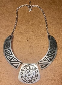 Native American Navajo Sterling Choker Necklace
