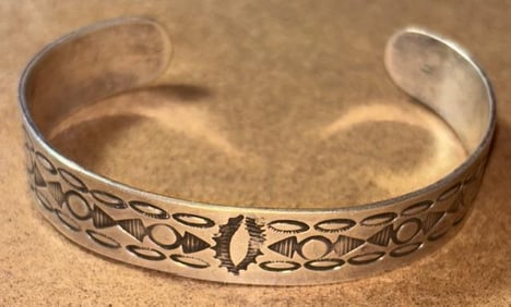 Native American Navajo Sterling Cuff Bracelet