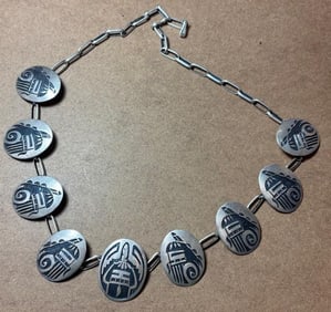 Native American Sterling Concho Hat Band or Small Belt