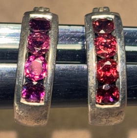 Sterling and Amethyst Pierced Earrings