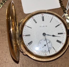 Vintage Elgin Goldtone Pocket Watch