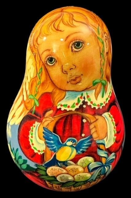 Signed Russian Handpainted Musical Roly Poly Doll (1 of 3)