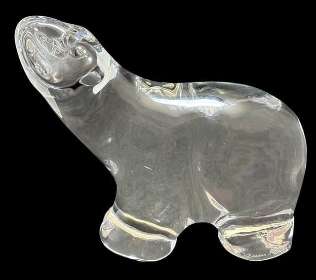 Signed Daum, France Art Glass Polar Bear Figure (1 of 4)