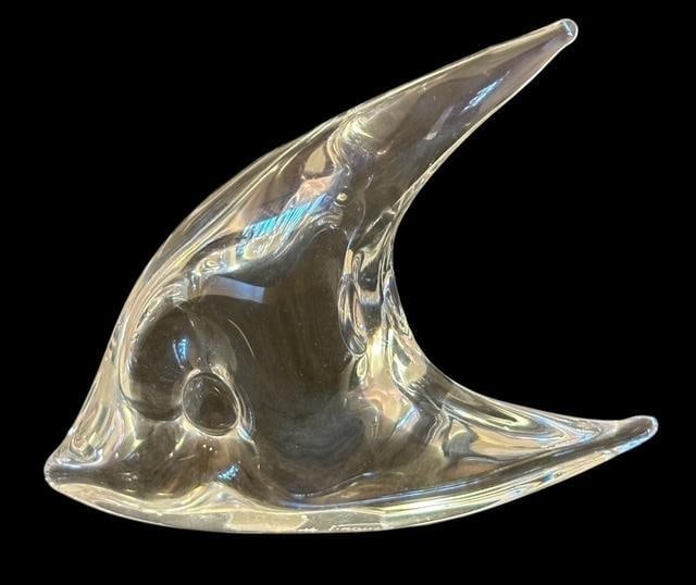 Signed Daum, France Art Glass Angelfish Figure (1 of 2)