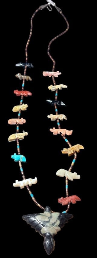 Zuni Native American Animal Fetish Necklace Multi-Stone (1 of 3)