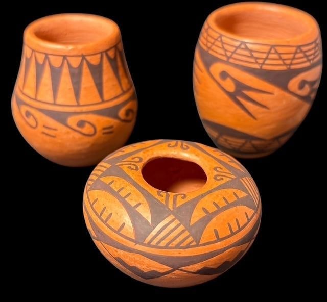 Lot of Three Hopi Signed Denise Namingha Mini Pots (1 of 4)