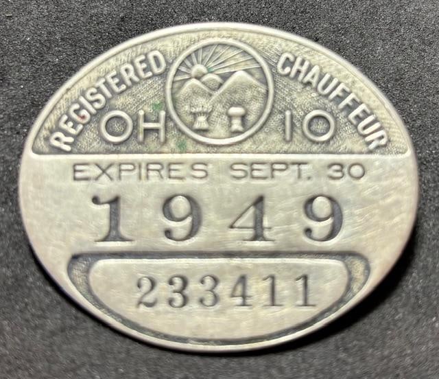 Registered Chauffeur Pin Dated 1949 (1 of 2)