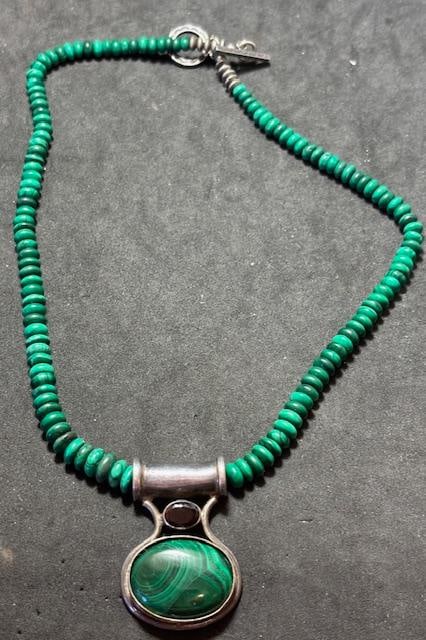 Malachite and Sterling Necklace (1 of 3)