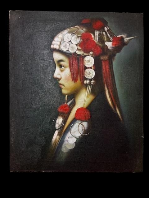 Chinese Realist Oil on Canvas Painting (1 of 1)