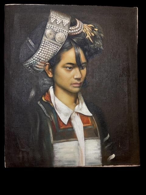 Chinese Realist Oil on Canvas Painting (1 of 2)