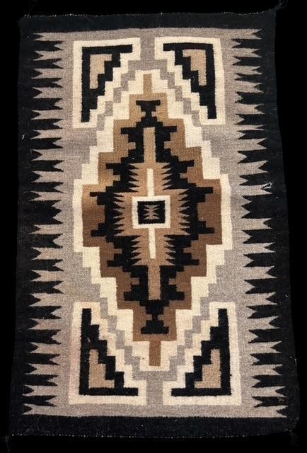 Navajo Two Gray Hills Hand Woven Wool Rug (1 of 4)