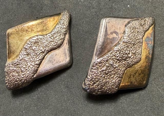 Designer Sterling Clip On Earrings Bat-Ami Israel (1 of 2)