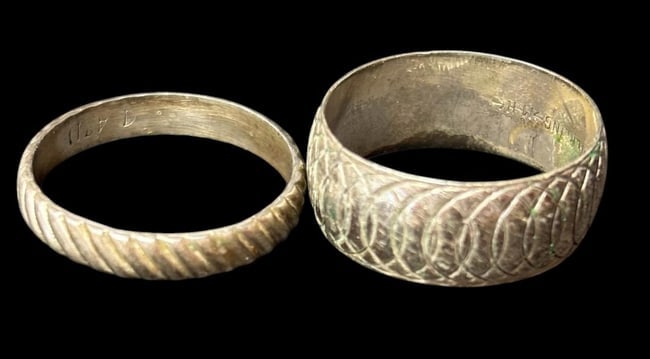 Pair of Sterling Rings Signed MH (1 of 2)