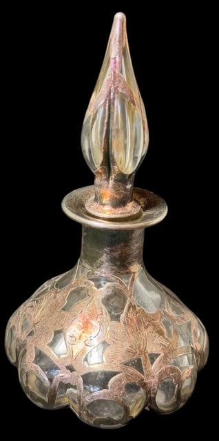 Vintage Perfume Bottle with Sterling Silver Overlay (1 of 5)