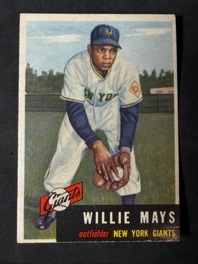 Topps 244 NY Giants Willie Mays Baseball Card (1 of 2)