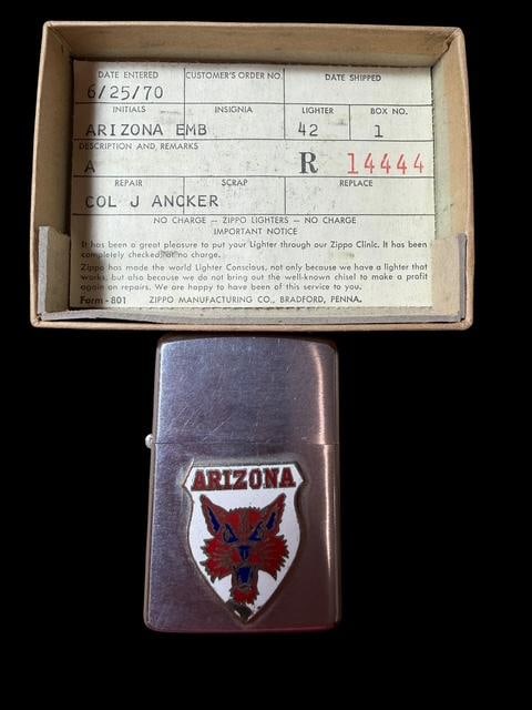 Circa 1970 Zippo Lighter with Arizona Emblem (1 of 2)