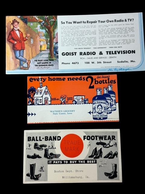 Lot of Three Vintage Advertising Ink Blotters Ca. 1950s (1 of 4)