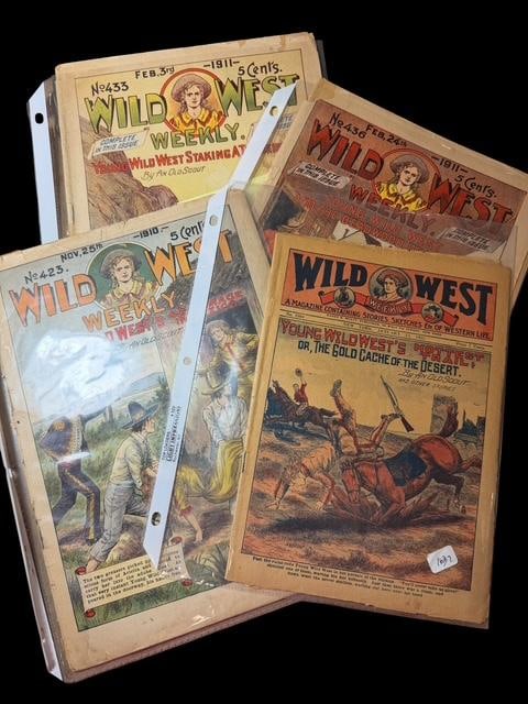Lot of Four Wild West Weekly Magazines Ca. Early 1900s (1 of 5)