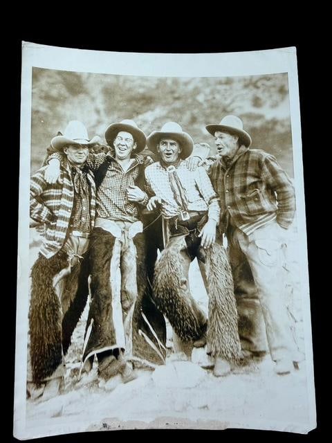 Keystone View Company Photograph of Cowboy Quartet: Keystone View Company photograph of Cowboy quartet. Shot while singing "The Coyote's Call". Measures 6.5" x 8.75".