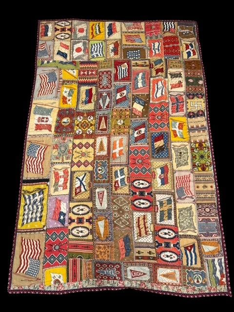 Antique Tobacco Flag Patchwork Quilt ca 1910 (1 of 5)