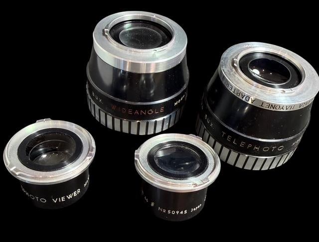 Vintage Four Section Camera Lens Case with Lenses (1 of 3)