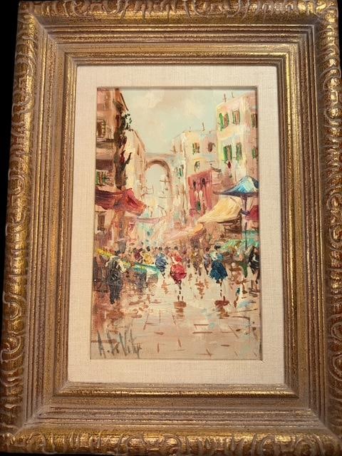 Antonio Devity (1901-1993) Parisian Street Scene Oil Painting (1 of 3)