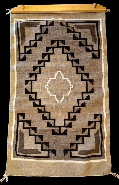 Native American Navajo Rug in Gray Hills Pattern (1 of 2)
