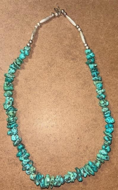 Native American Sterling and Turquoise Necklace (1 of 1)