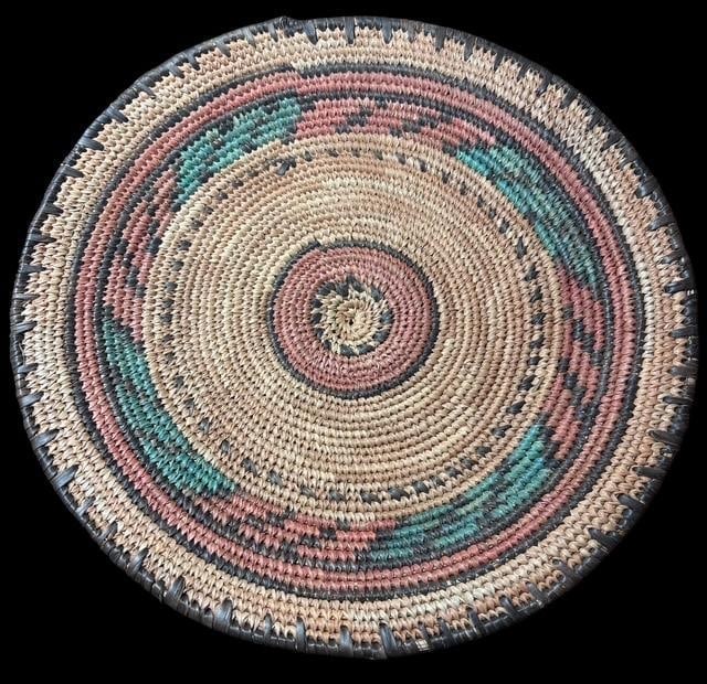 Ethiopian Hand-Woven Basket Tray (1 of 2)