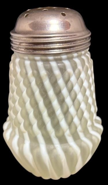 Antique Satin Glass Powdered Sugar Shaker (1 of 2)