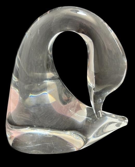 Signed Daum, France Art Glass Swan Figure (1 of 3)