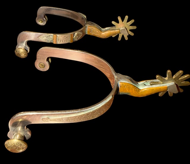 Pair of Western Gal leg Spurs Brass and Copper (1 of 3)