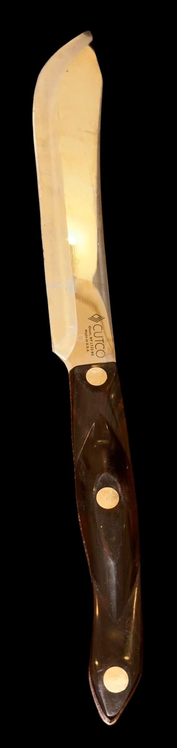 Cutco Butcher Carving Knife #1722: Cutco butcher/carving knife #1722 KG with classic brown swirl thermo-resin handle. Measures 14".