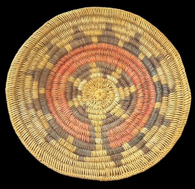 Native American Navajo Handwoven Wedding Basket with Spirit Line (1 of 5)
