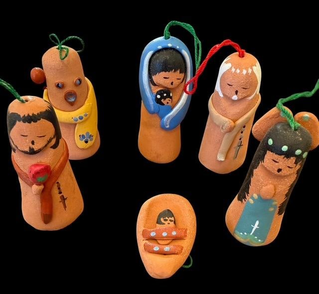 Native American Signed Pottery Christmas Tree Ornaments (1 of 4)