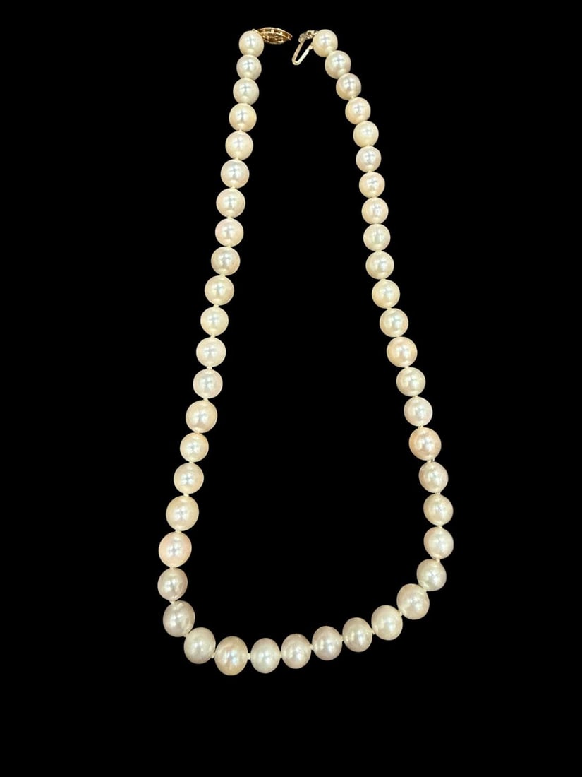 Pearl Choker Necklace with 14K Gold Clasp (1 of 2)