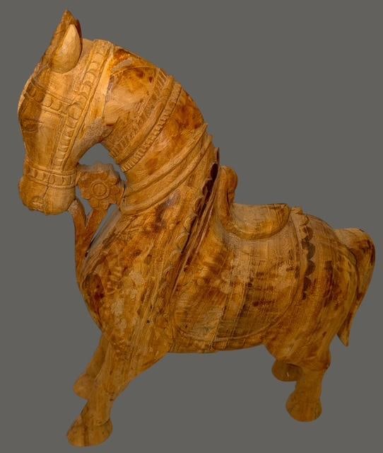 Chinese Carved Wooden Horse Tang Dynasty Style (1 of 6)