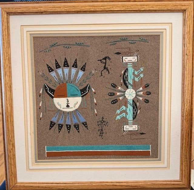 Native American Navajo Signed Sand Painting (1 of 3)