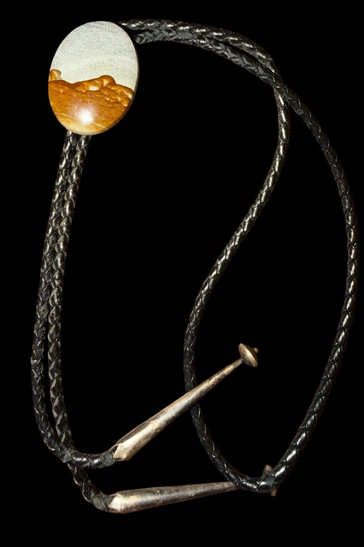 Bolo Tie with Landscape Agate Stone Bolo (1 of 2)