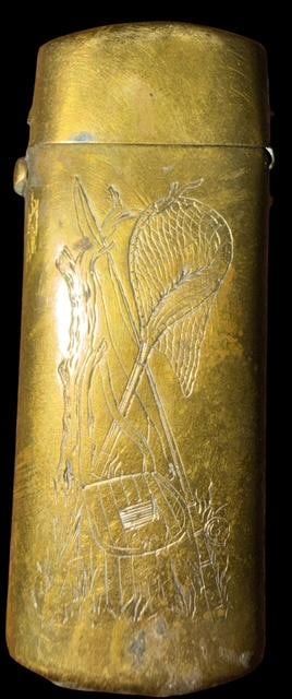 Antique Brass Pocket Match Holder Fishing theme (1 of 3)