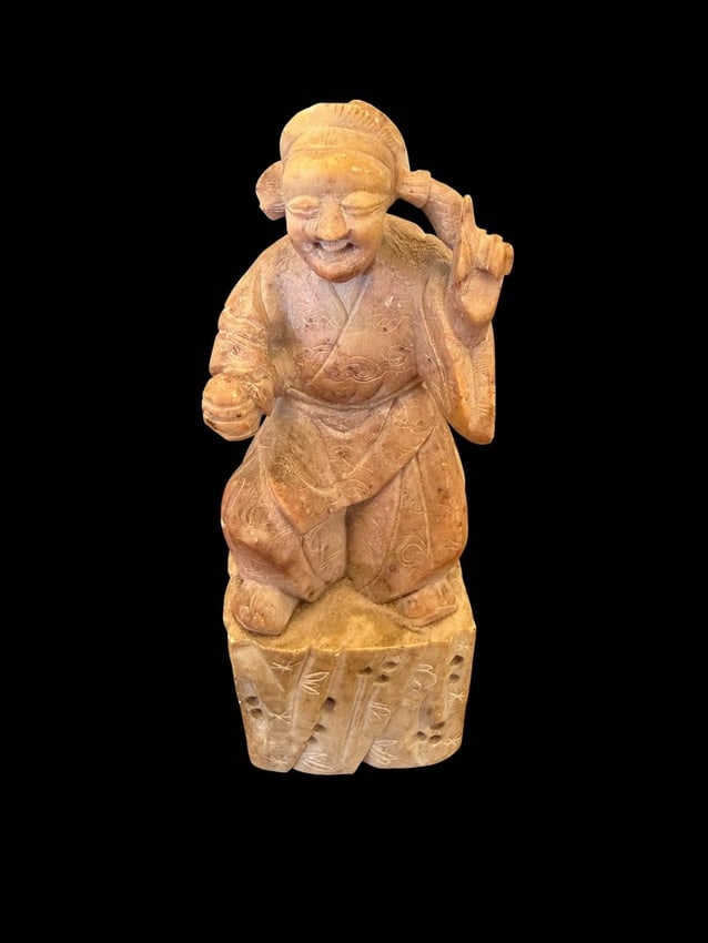 Hand Carved Asian Soapstone Statue (1 of 3)