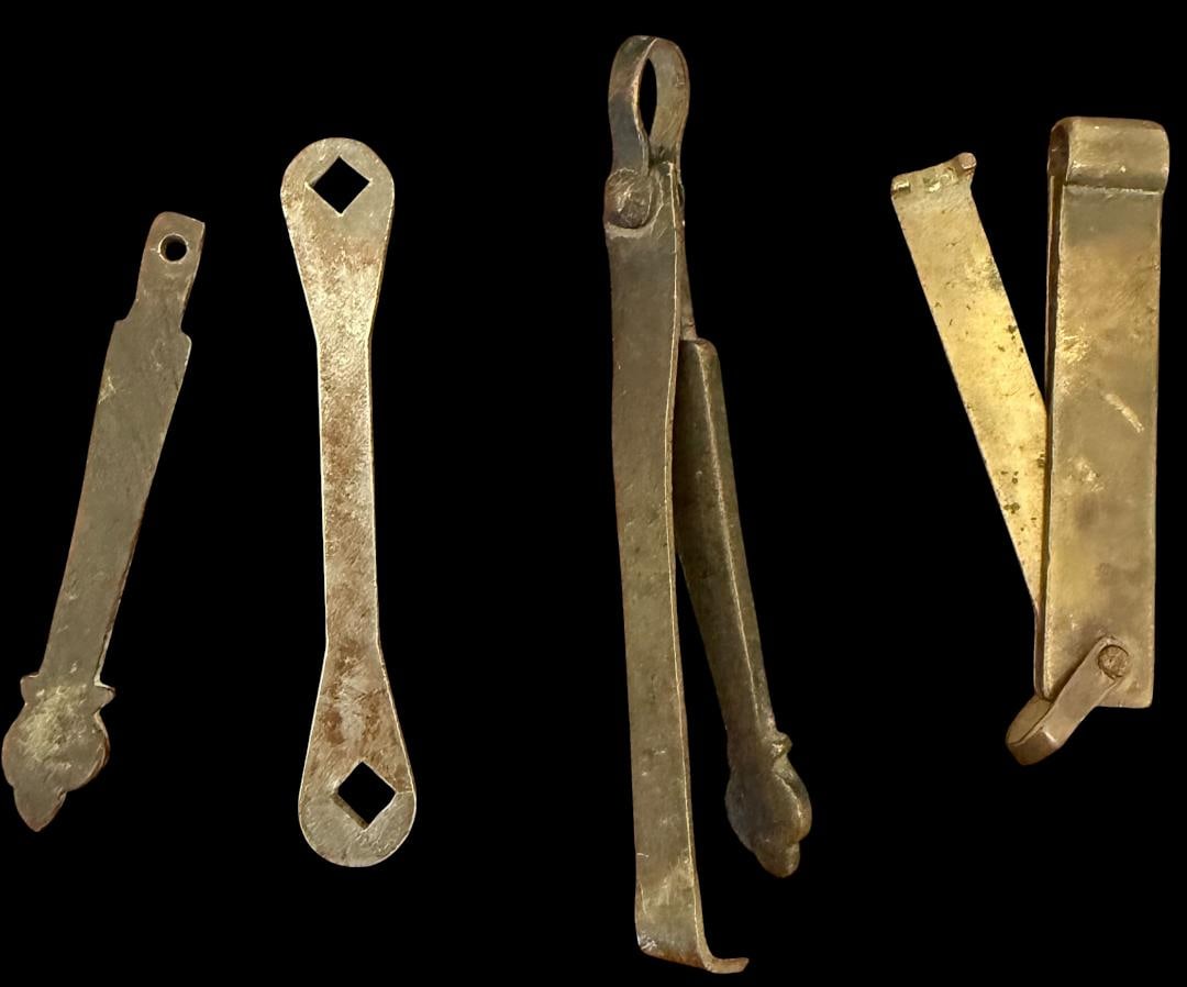 Lot of Four Antique Chinese Lock and Key Parts (1 of 2)