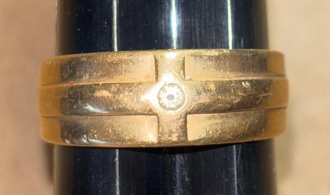 14K Gold and Diamond Men's Band Ring (1 of 2)