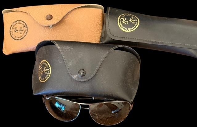 Lot of Three Vintage Ray-Ban Sunglass Cases and One Pair Sunglasses (1 of 5)
